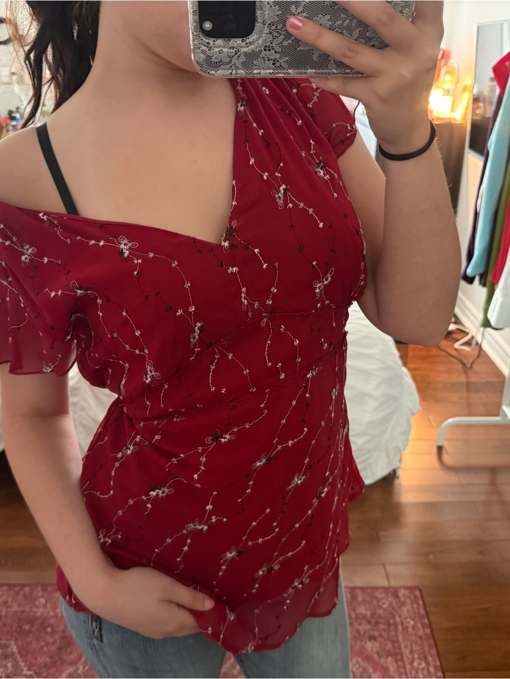 Red Floral Women’s Blouse